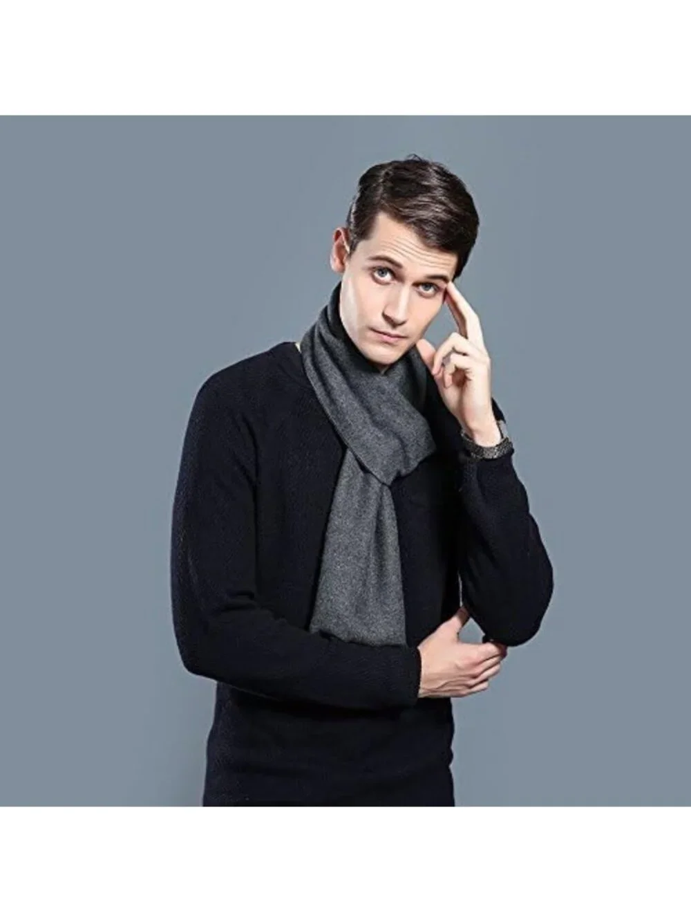 Men's Winter Soft Long Scarf - Warm Fashionable Classic Accessory for Formal